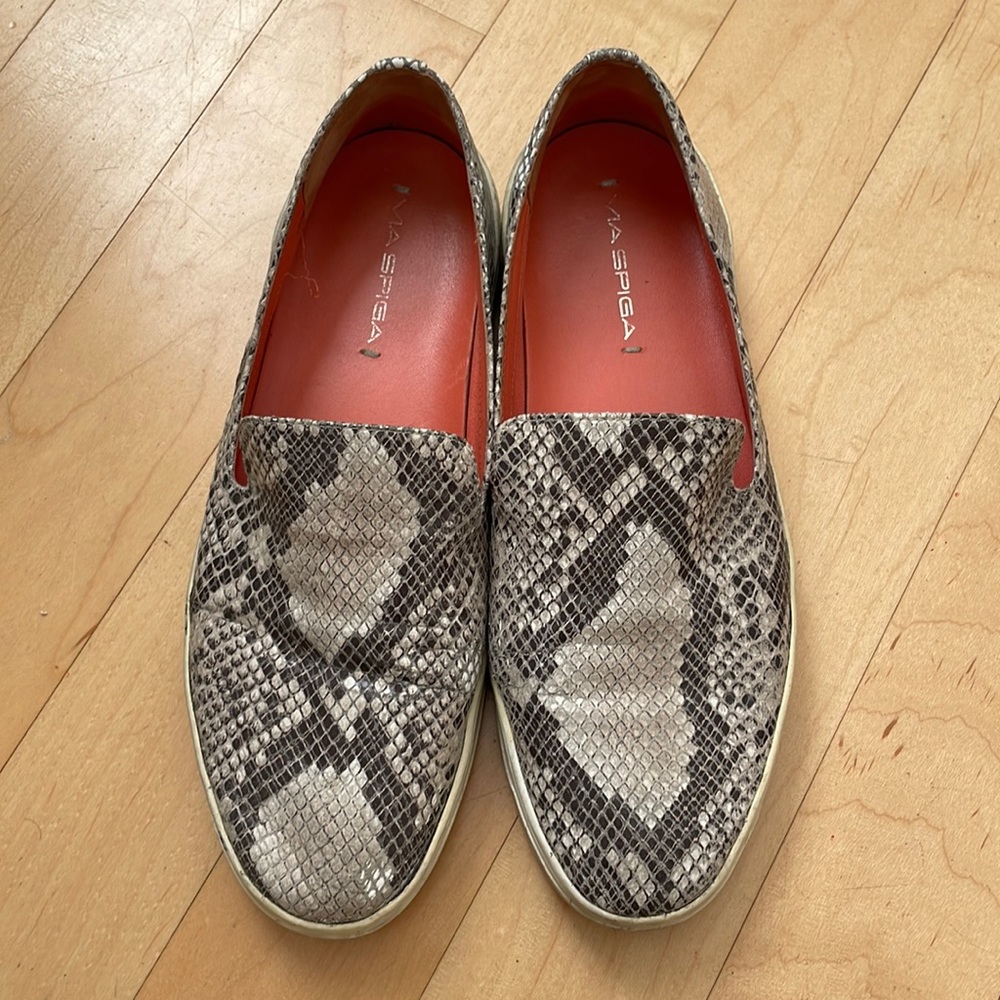 Snake Print Slip On Shoes